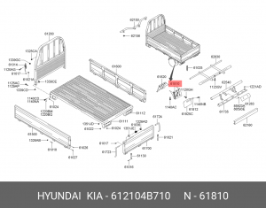 Брызговик HYUNDAI Porter задний (задняя часть) OE 612104B710 HYUNDAI KIA