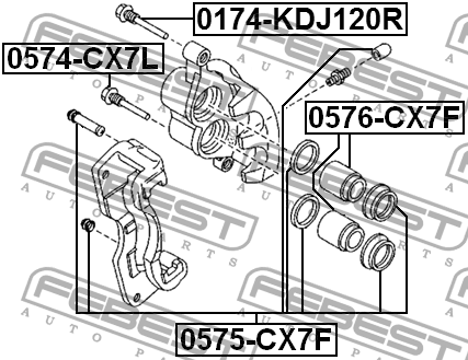 Ремкомплект передн суппорта 0575-CX7F 0575-CX7F FEBEST