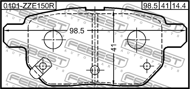 Колодки задние 0101-ZZE150R 0101-ZZE150R FEBEST