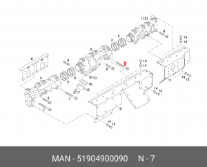 болт коллектора! M8x1.25x40 TORX\ MAN 51904900090 MAN