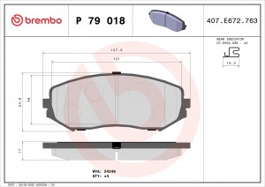 Колодки тормозные P79018 P79018 BREMBO