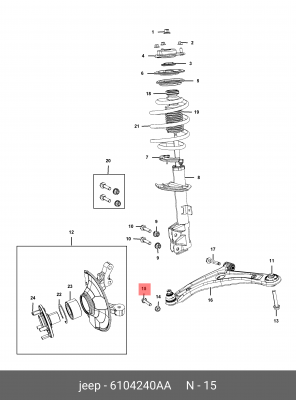 БОЛТ  06104240AA 6104 240AA CHRYSLER