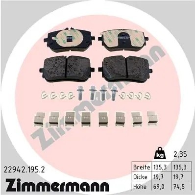 КОЛОДКИ ТОРМОЗНЫЕ ДИСКОВЫЕ 229421952 229421952 ZIMMERMANN