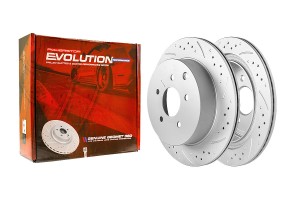 Задний тормозной диск Evolution с перфорацией и насечками, в покрытии GEOMET JBR981 POWERSTOP