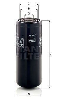 Фильтр гидравлический WH980/3 Mann-Filter WH 980-3 MANN FILTER