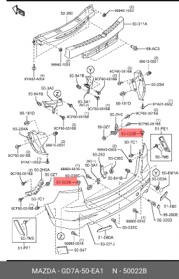 Клипса MAZDA 6 (02-) OE GD7A-50-EA1 MAZDA