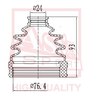ПЫЛЬНИК ШРУС IB (25x83x86) КОМПЛЕКТ 12 ASBTINNS1 ASBT-INNS1 ASVA