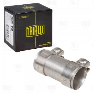 Хомут глушителя трубчатый с муфтой D55 мм L125 мм нерж. сталь 304 SS TC 55 SS TC55SS TRIALLI