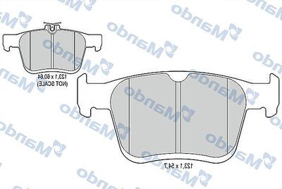 Колодки тормозные VW Golf (12-) AUDI A3 (12-) задние (4шт.) MANDO MBF015920 MANDO