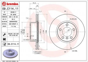 Диск тормозной 09.C114.11 09.C114.11 BREMBO