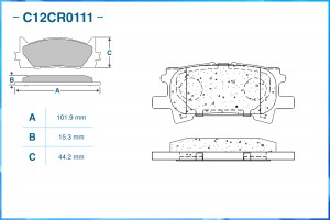 Тормозные колодки задние Low Metallic C12CR0111 C12CR0111 CWORKS