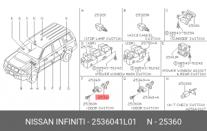 ПЕРЕКЛЮЧАТЕЛЬ 25360-41L01 25360-41L01 NISSAN