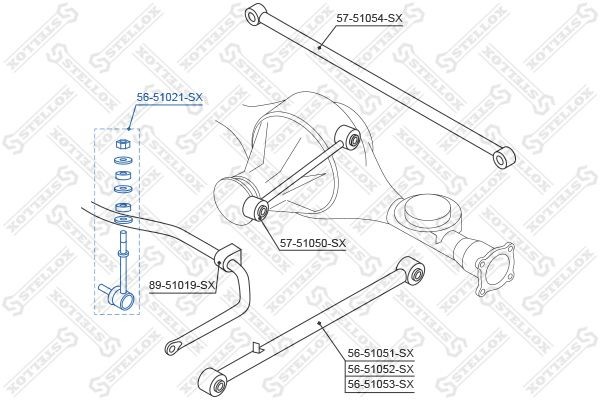 тяга стабилизатора заднего!\ Hyundai Terracan all 01> 56-51021-SX STELLOX
