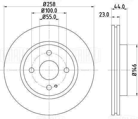 Диск торм. Mazda 2 (07-) перед. d=258 (окраш.) (DF 073409) DF 073409 TRIALLI