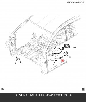 Повторитель поворота CHEVROLET Captiva (11-) правый (в зеркало) OE 42423289 GENERAL MOTORS
