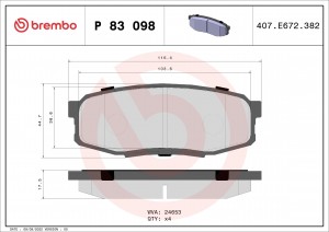 Колодки тормозные P83098 P83098 BREMBO
