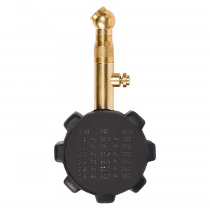 Манометр шинный ( 7атм) металл (40мм, обрезиненный, клапан сброса) /AIRLINE/ AEAS001 AIRLINE