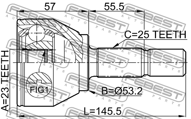 ШРУС наружный к-кт!\ Ford Focus all 98> 2110-FOC FEBEST