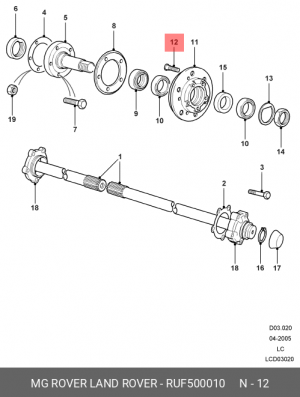 ШПИЛЬКАBOLT - WHEEL RUF500010 RUF500010 LAND ROVER