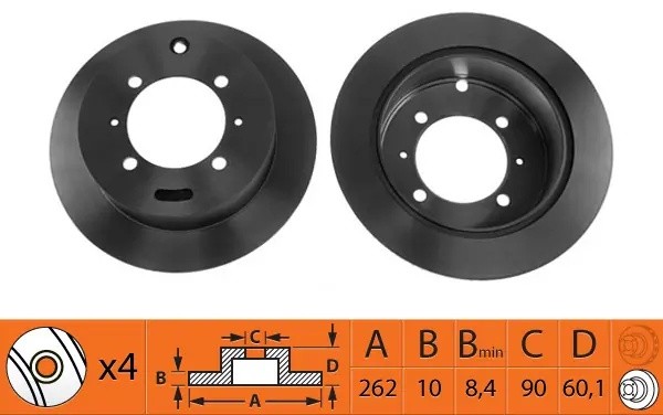 Диск тормозной задний MITSUBISHI LANCER 1.3/1.6/2.0 01/GALANT 1.8/2.0 9204 BR231 BR23107 SB NAGAMOCHI