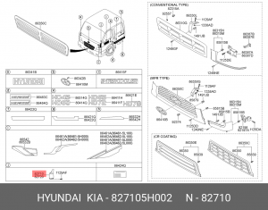 Панель HYUNDAI HD65,72,78 угловая левая С/О OE 827105H002 HYUNDAI KIA