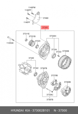 Генератор HYUNDAI Solaris (11-),Elantra (06-),i30 KIA Ceed,Cerato (90A,13.5V) OE 373002B101 HYUNDAI KIA