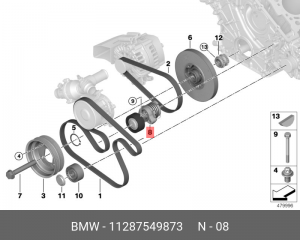 ролик натяжной с механизмом натяжения!\ BMW 5.0i 11 28 7 549 873 BMW