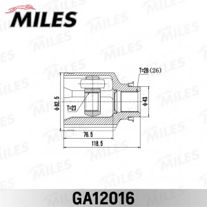 ШРУС внутренний правый MAZDA 626 91-02 GA12016 GA12016 MILES