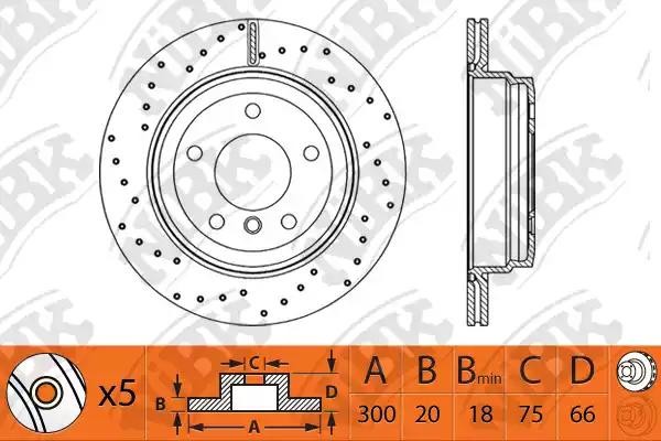 Диск тормозной BMW 1 (E81,E87,F20),3 (E90,F30) задний (1шт.) NIBK RN1306 NIBK
