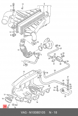 болт поддона !\ Audi, VW, Skoda, Seat N 100 801 05 VAG