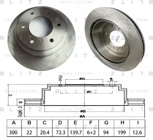 диск тормозной задний!\ Mitsubishi Pajero III/IV/Pajero Sport 3.5-3.8i/2.5-3.2D  BS0653 BLITZ