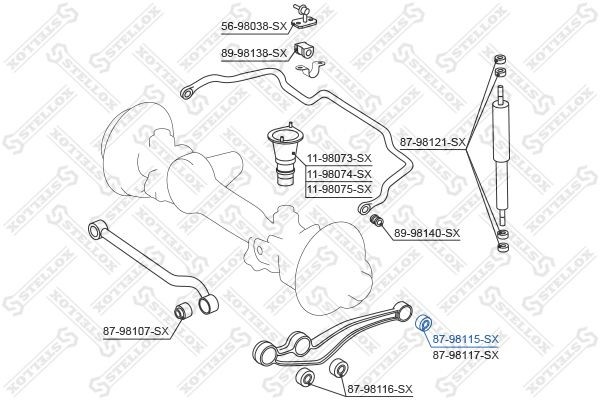 сайлентблок продол. рычага зад.!\Toyota Land Cruiser #J80 <98/ HZJ71/4<01 87-98115-SX STELLOX