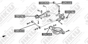 Сайлентблок задн подвески ACURA MDX 01-06, HONDA MR-V 03-08, PILOT (USA) 02-08 B BH28079 JIKIU