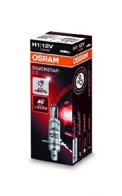 Лампа (H1) 12V 55W P14,5s Silverstar 2.0 +60% мощности света 64150SV2 OSRAM