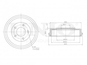 Барабан тормозной задний BRD-10035 UNIO