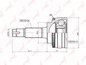 ШРУС наружный подходит для TOYOTA Corolla 1.3 90-94 CO-7521A CO-7521A LYNXAUTO