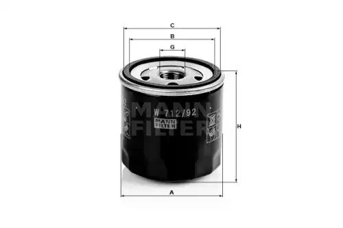 ЗАМЕНА НА W712/95 Фильтр масляный  W712/92 W71292 MANN FILTER
