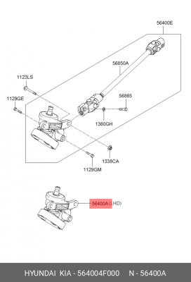 Редуктор HYUNDAI Porter 2 рулевой OE 564004F000 HYUNDAI KIA