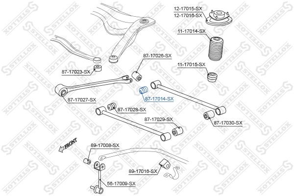 сайлентблок рычага внутр.!\ Subaru Legacy B11 94-98/ Forester 98-02 87-17014-SX STELLOX