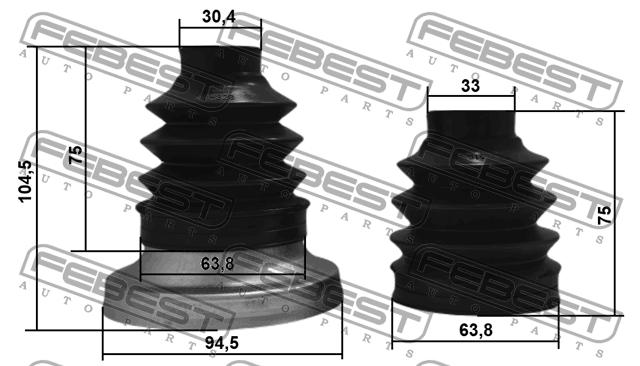 Пыльник ШРУСа внешний MERCEDES BENZ E-CLASS 211 4 MATIC 2002-2009 1617P-212R 1617P-212R FEBEST