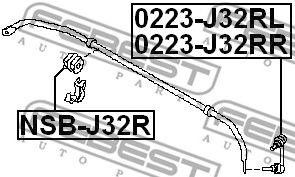 Тяга стабилизатора 0223-J32RL 0223-J32RL FEBEST