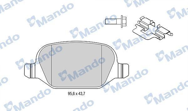 Колодки тормозные FIAT Linea (07-) задние (4шт.) MANDO MBF015171 MANDO
