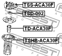 Опора амортизатора TOYOTA RAV4 05-12 TSS-ACA30F TSS-ACA30F FEBEST