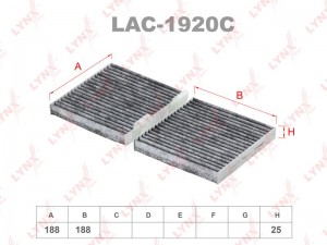 Фильтр салонный угольный подходит для BMW X3(F25) 10 / X4(F26) 14 LAC-1920C LAC-1920C LYNXAUTO