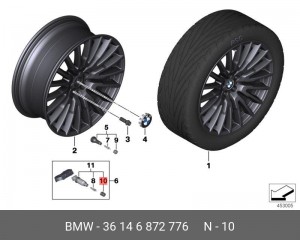 Клапан BMW 1 (E81,E88) крышки головки блока OE 36 14 6 872 776 BMW