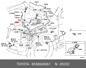 КРЫШКА ПЛАСТИКОВАЯ 8538660061 (TOYOTA) 85386-60061 TOYOTA