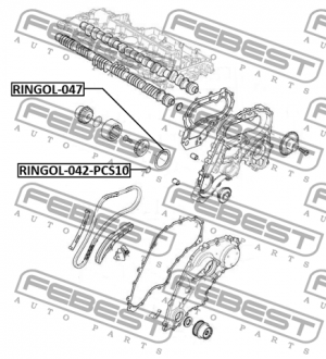 Кольцо уплотнительное масляной системы VOLVO 07- (компл-10шт) RINGOL-042-PCS10 RINGOL-042-PCS10 FEBEST