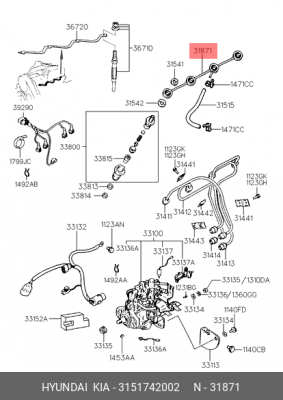 трубка топливной системы!\ Hyundai H-1/H100 98> 3151742002 HYUNDAI