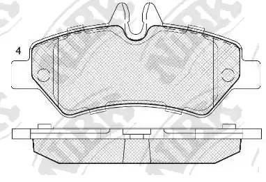 Колодки тормозные MERCEDES Sprinter (06-16) задние (4шт.) NIBK PN0412 NIBK