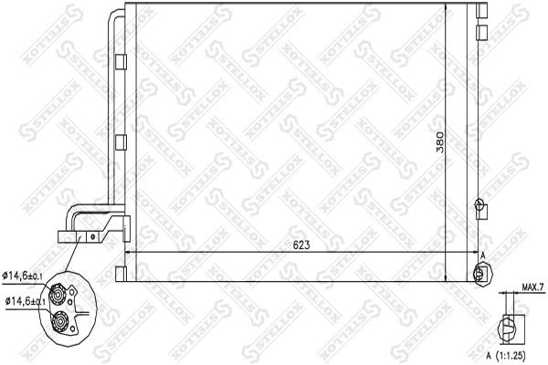 радиатор кондиционера!\ Volvo S40/V50/C30 1.8/2.4/2.5/2.4D 04> 10-45572-SX STELLOX